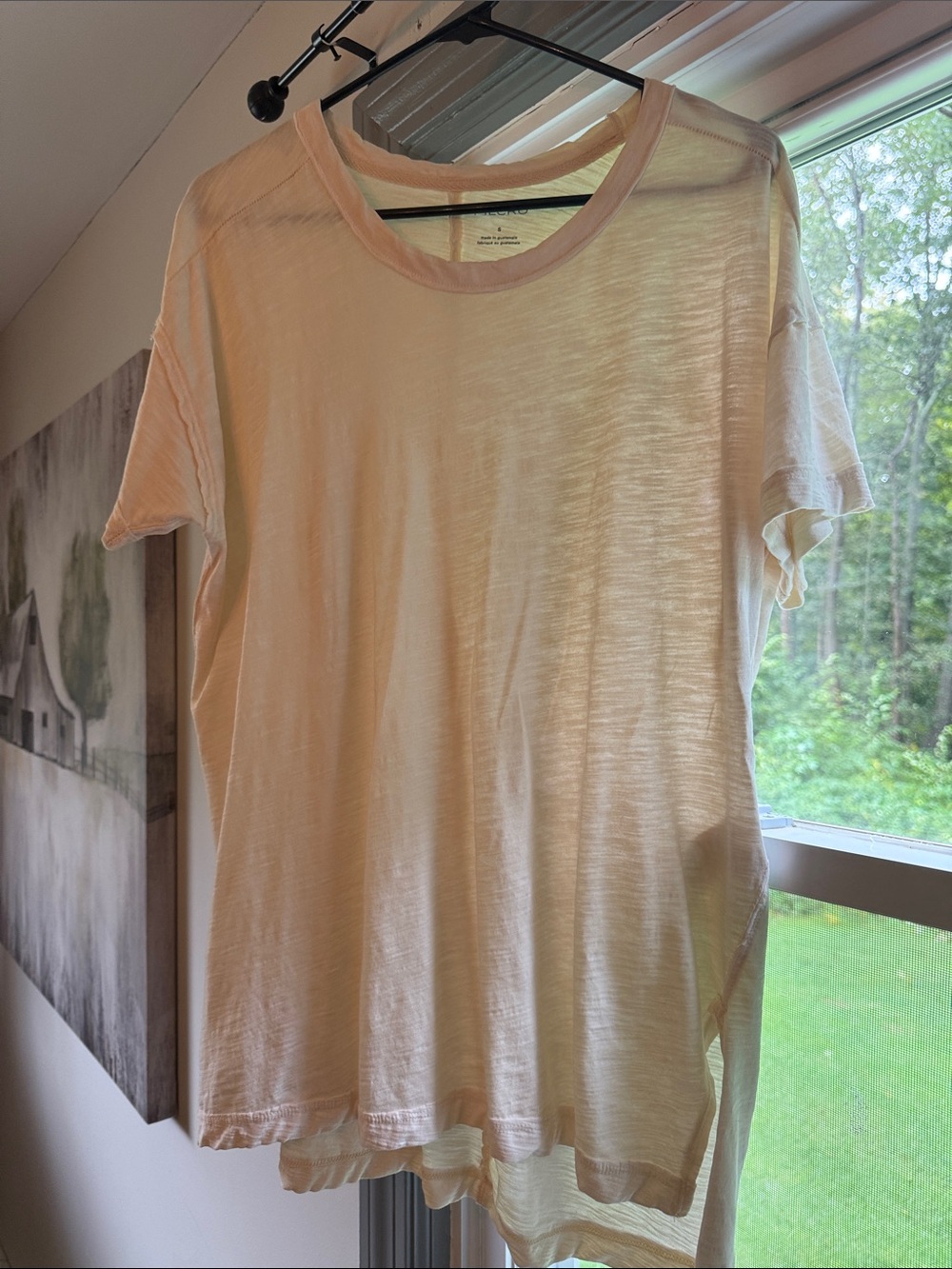 Pilcro Light Cream Short-Sleeve Crewneck Tee